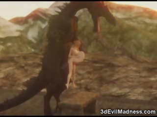 3d duende joven mujer destruido por dragons!